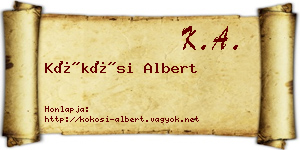 Kökösi Albert névjegykártya