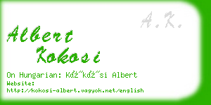 albert kokosi business card